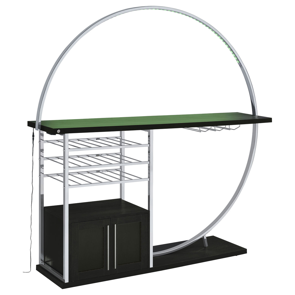 Risley 2-Door Circular LED Wine Cabinet Dark Charcoal