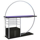 Risley 2-Door Circular LED Wine Cabinet Dark Charcoal