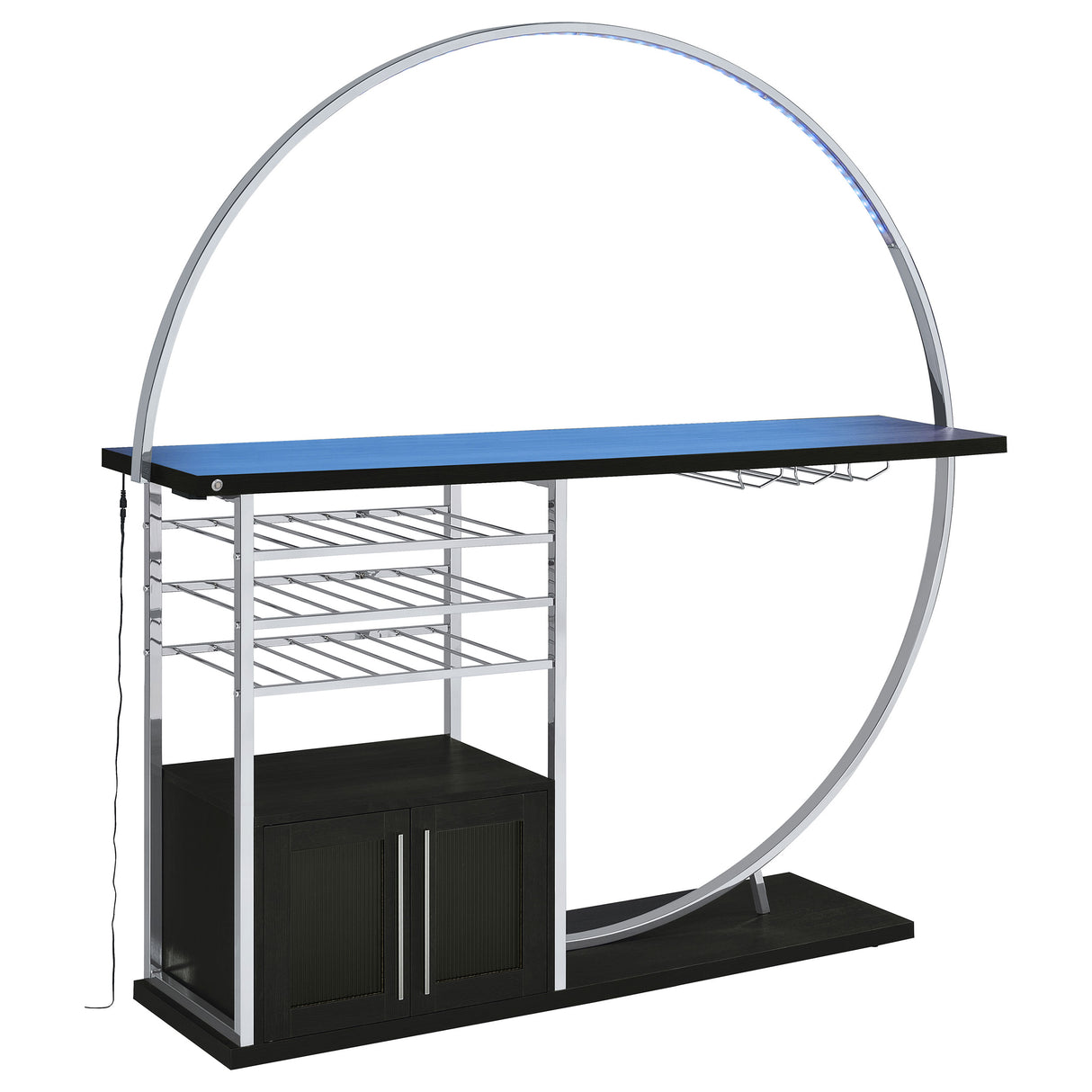 Risley 2-Door Circular LED Wine Cabinet Dark Charcoal