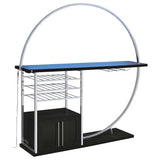 Risley 2-Door Circular LED Wine Cabinet Dark Charcoal