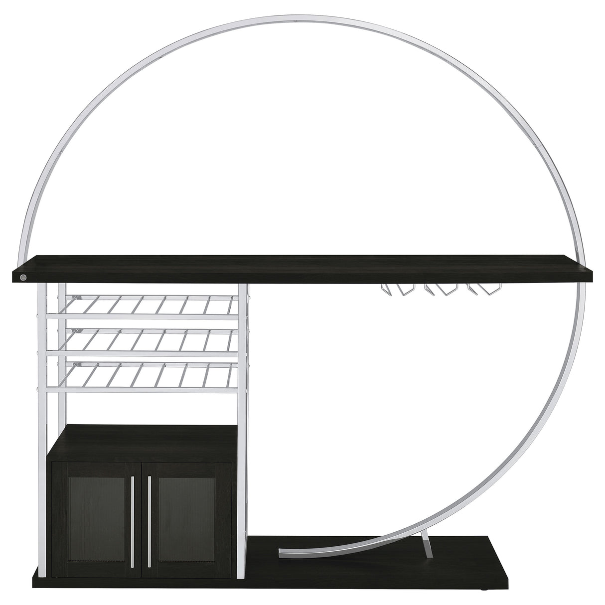 Risley 2-Door Circular LED Wine Cabinet Dark Charcoal