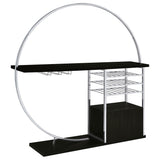 Risley 2-Door Circular LED Wine Cabinet Dark Charcoal