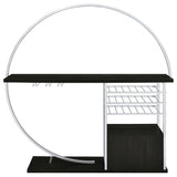 Risley 2-Door Circular LED Wine Cabinet Dark Charcoal