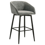 Rainer Charcoal Fabric Swivel Bar Chairs, Set of 2
