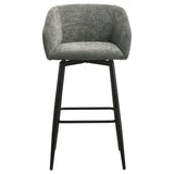 Rainer Charcoal Fabric Swivel Bar Chairs, Set of 2