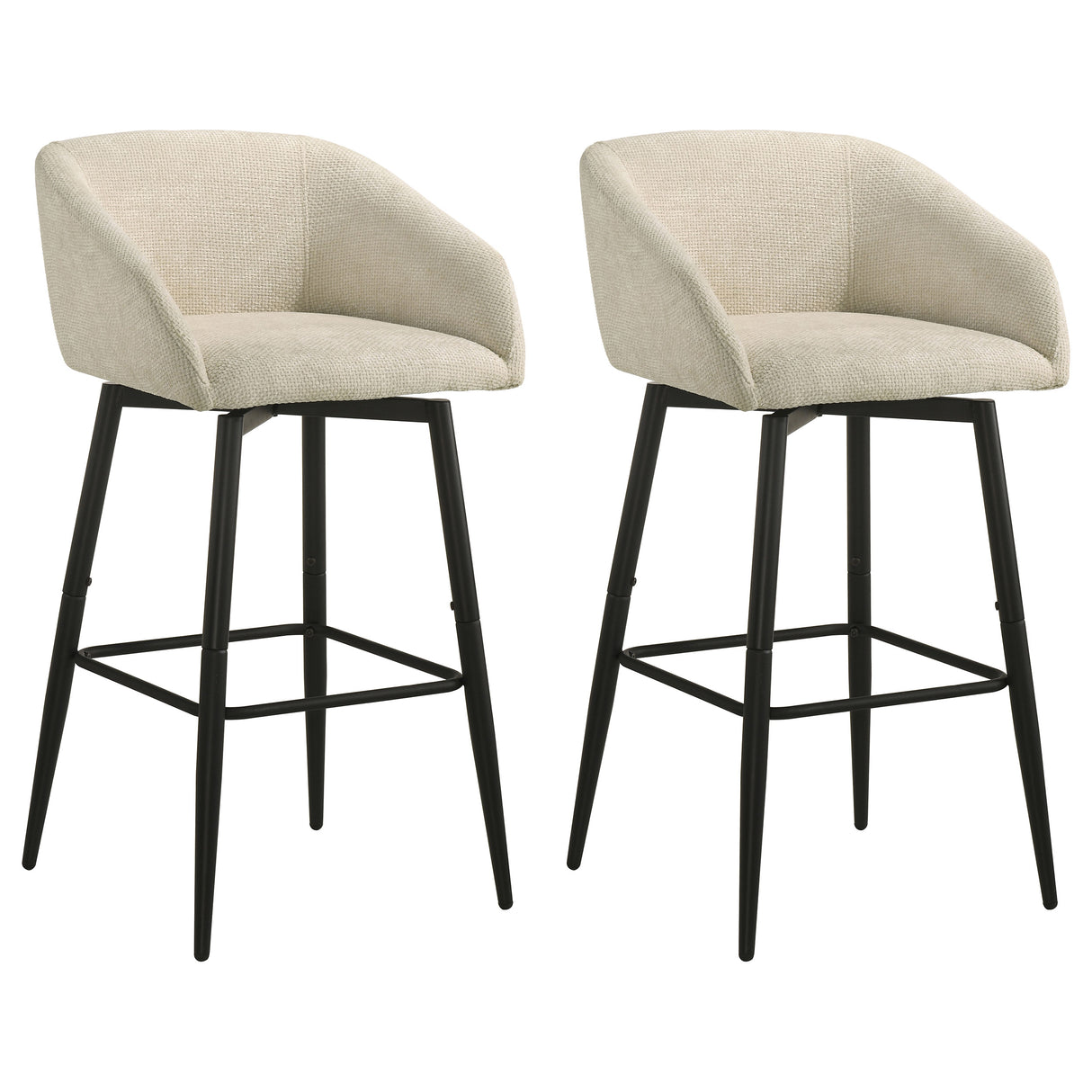 Rainer Cream Fabric Swivel Bar Chair, Set of 2