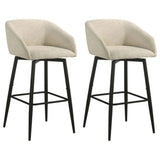 Rainer Cream Fabric Swivel Bar Chair, Set of 2