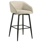 Rainer Cream Fabric Swivel Bar Chair, Set of 2