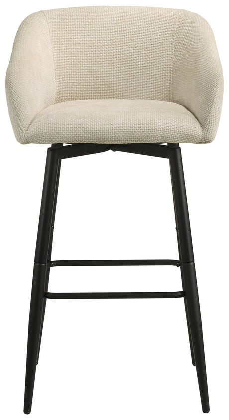 Rainer Cream Fabric Swivel Bar Chair, Set of 2