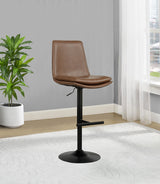 Eldridge Faux Leather Adjustable Bar Stool in Coffee