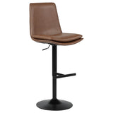 Eldridge Faux Leather Adjustable Bar Stool in Coffee