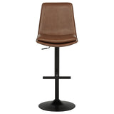 Eldridge Faux Leather Adjustable Bar Stool in Coffee