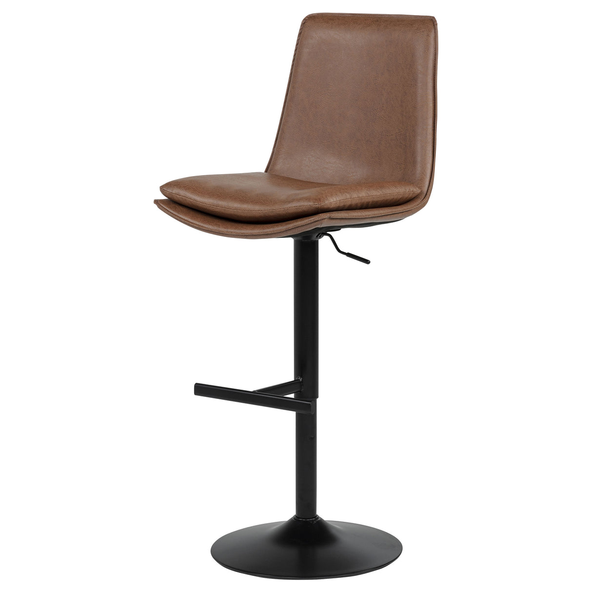 Eldridge Faux Leather Adjustable Bar Stool in Coffee