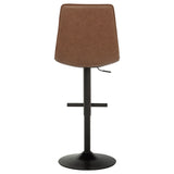 Eldridge Faux Leather Adjustable Bar Stool in Coffee