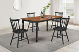 Hollyoak 5-Piece Rectangular Dining Set, Walnut and Black