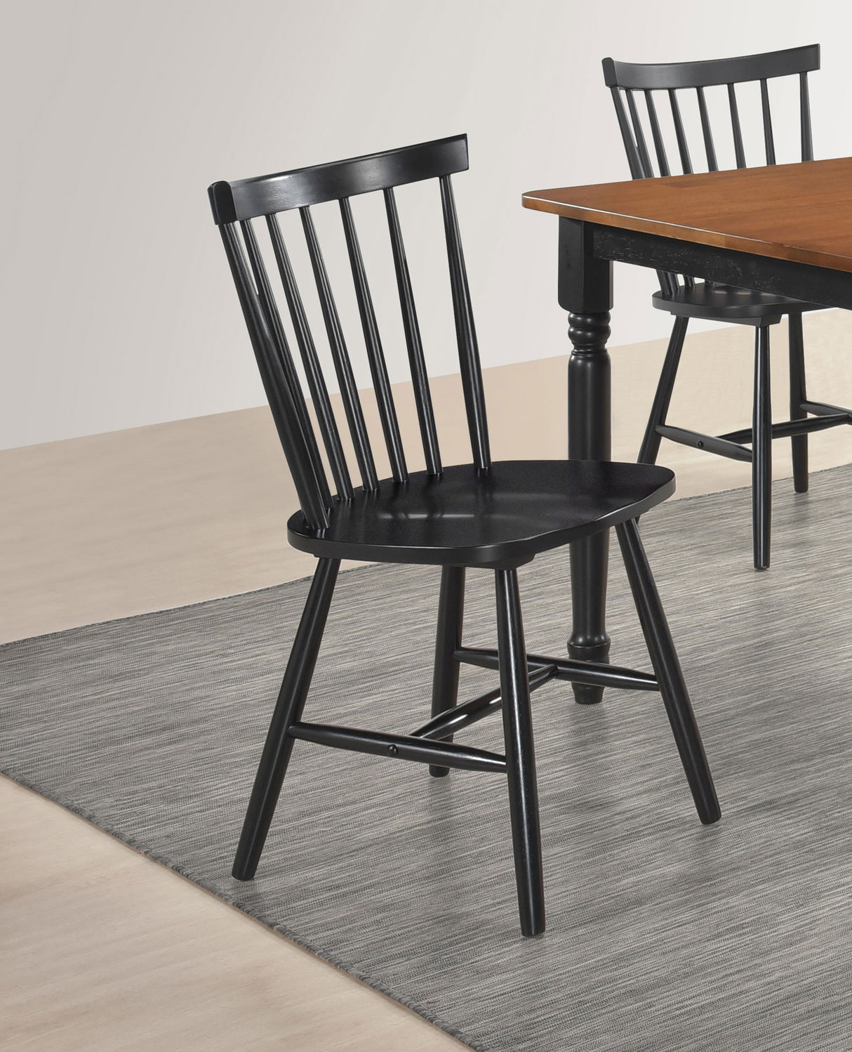 Hollyoak Windsor Wood Dining Side Chair Black Set of 2