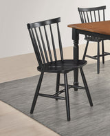 Hollyoak Windsor Wood Dining Side Chair Black Set of 2