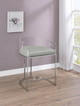Thermosolis Clear Acrylic Counter Chair Chrome - Set of 2