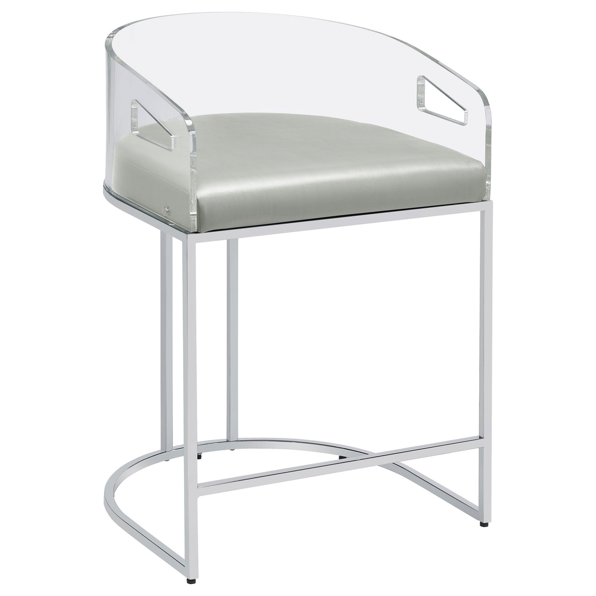 Thermosolis Clear Acrylic Counter Chair Chrome - Set of 2