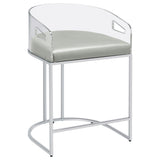 Thermosolis Clear Acrylic Counter Chair Chrome - Set of 2