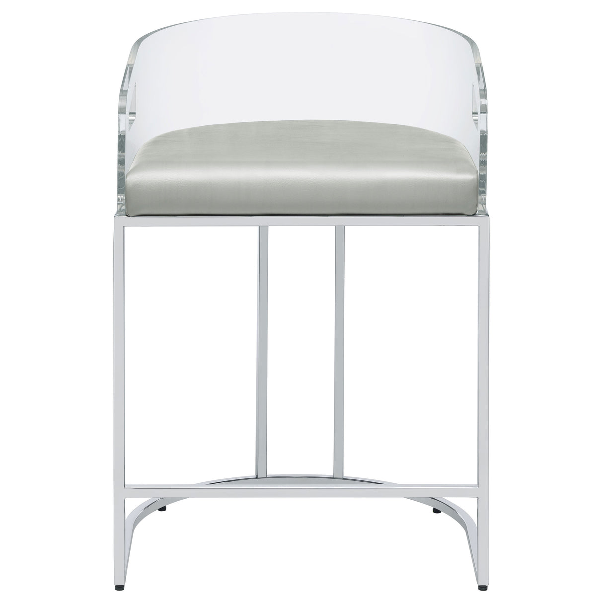 Thermosolis Clear Acrylic Counter Chair Chrome - Set of 2