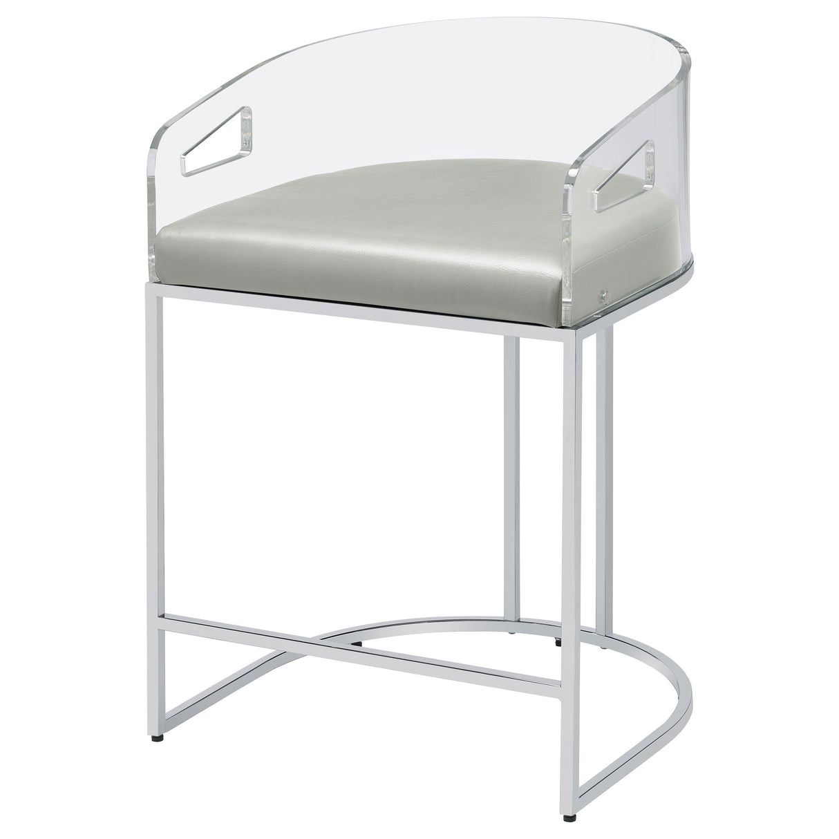 Thermosolis Clear Acrylic Counter Chair Chrome - Set of 2