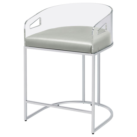 Thermosolis Clear Acrylic Counter Chair Chrome - Set of 2