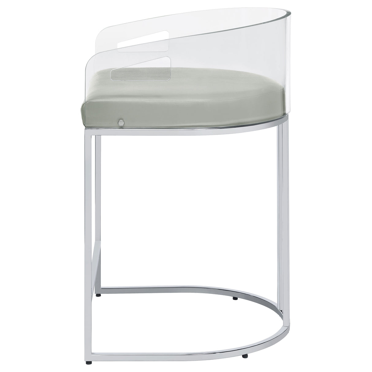 Thermosolis Clear Acrylic Counter Chair Chrome - Set of 2