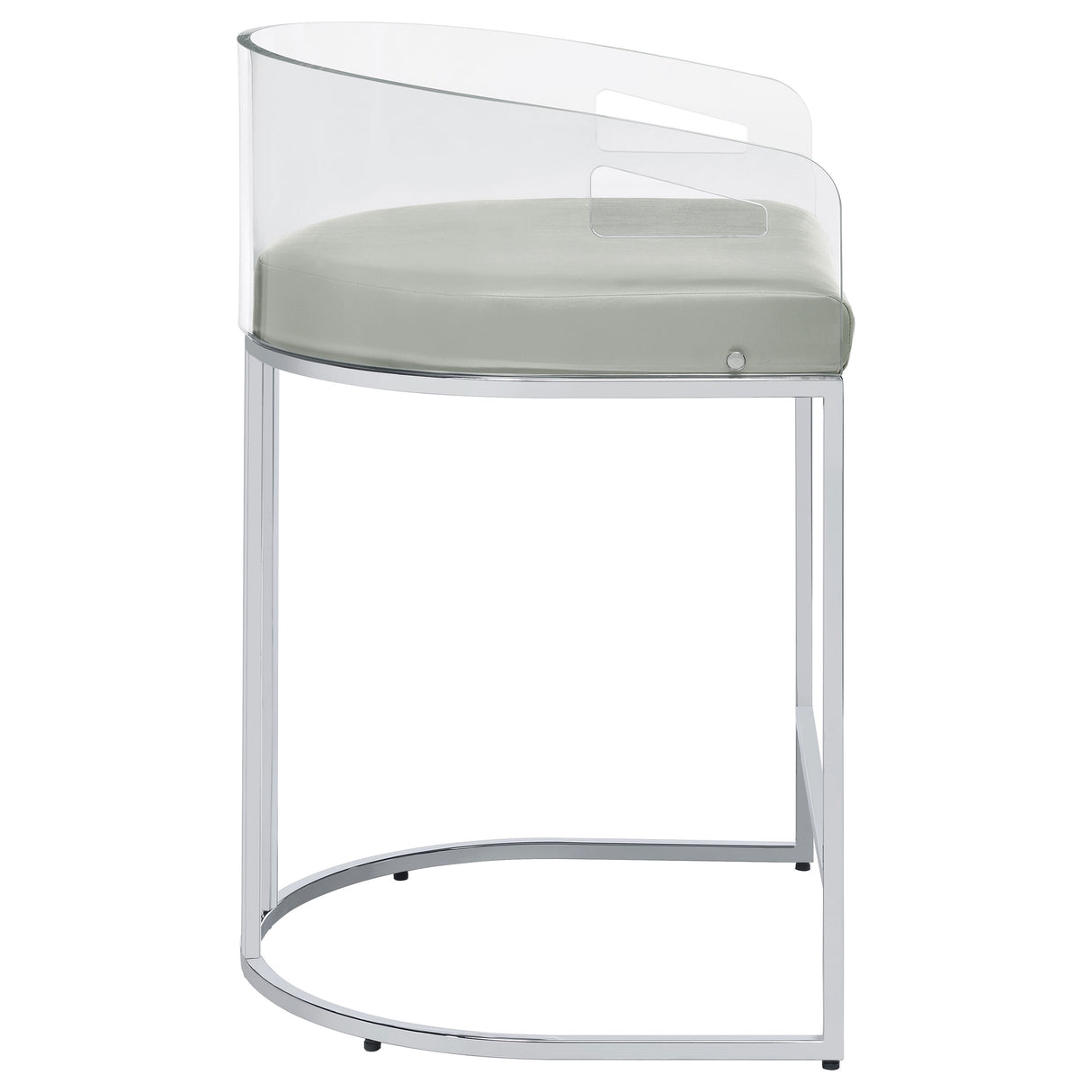 Thermosolis Clear Acrylic Counter Chair Chrome - Set of 2