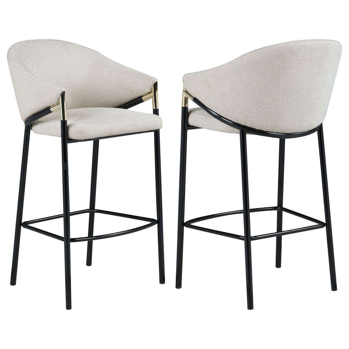 Chadwick Fabric Upholstered Bar Chair Beige, Set of 2