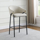Chadwick Fabric Upholstered Bar Chair Beige, Set of 2