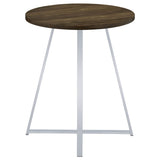 Burkhart Round 35-inch Pub Height Bistro Bar Table Brown Oak