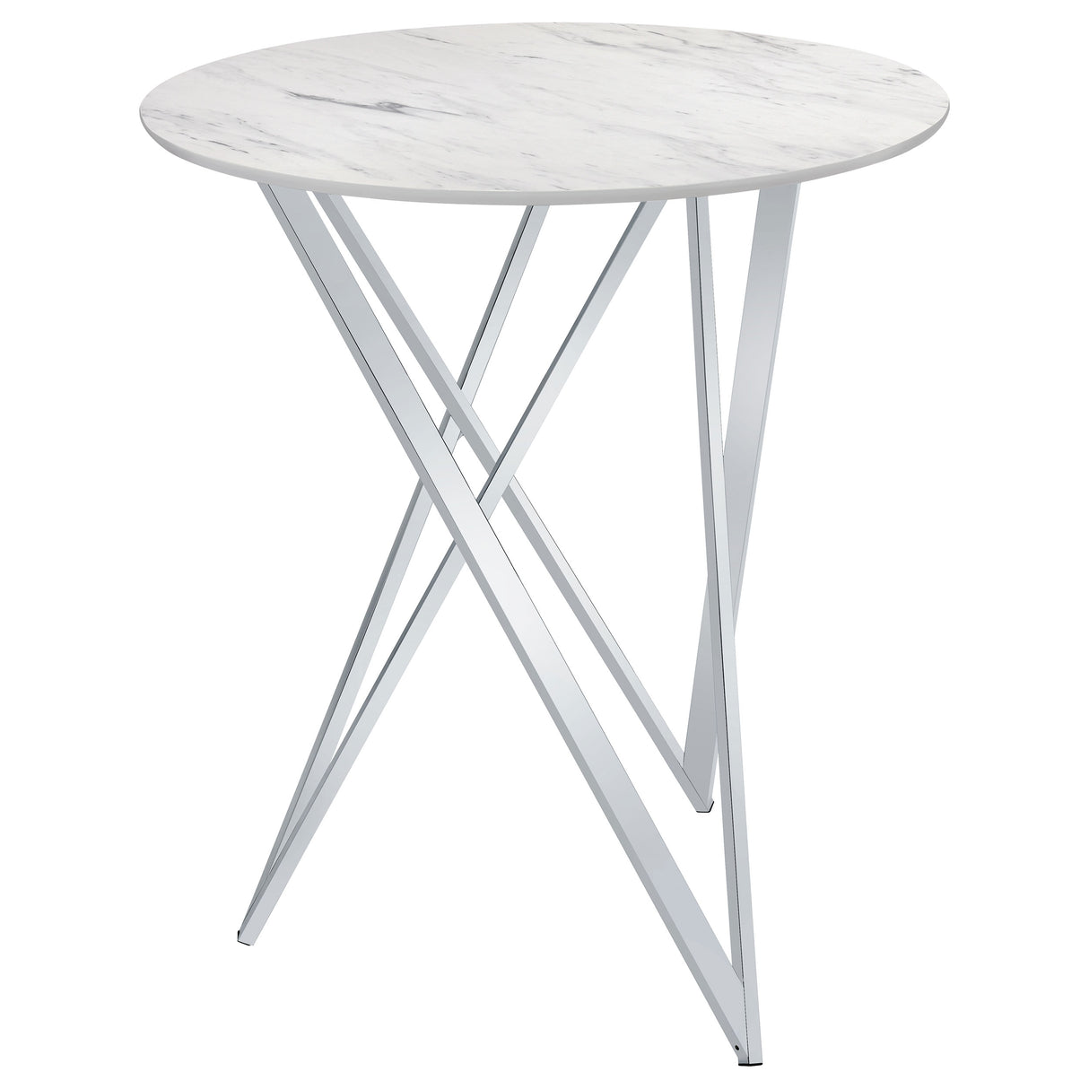 Bexter Round 35-Inch Faux Marble Bistro Bar Table