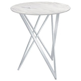 Bexter Round 35-Inch Faux Marble Bistro Bar Table