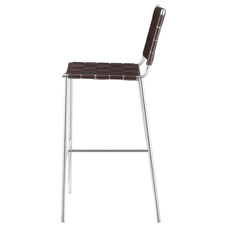 Adelaide Upholstered Pub Height Bar Stool in Brown