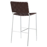 Adelaide Upholstered Pub Height Bar Stool in Brown