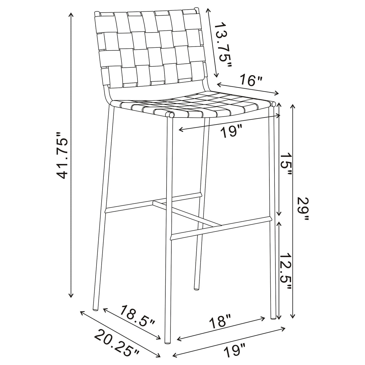 Adelaide Upholstered Pub Height Bar Stool in Brown