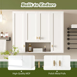 30" Bathroom Cabinet With 5 Adjustable Shelves, Wall Mounted Medicine Cabinet - White