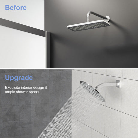 Elegant 6" Shower Arm With Flange, Stainless Steel Construction For Rain Shower Heads - Chrome
