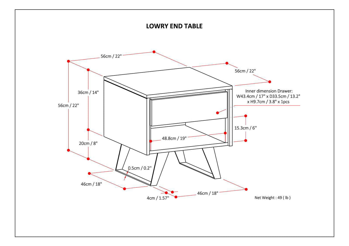Lowry - Modern End Table