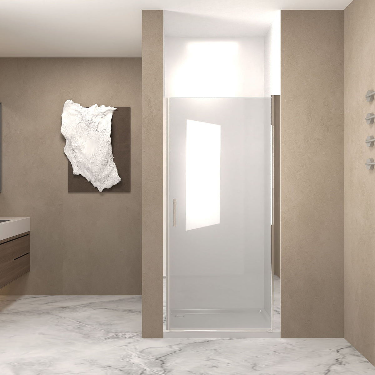 Shower Door With Explosion Proof Safety Film - Chrome