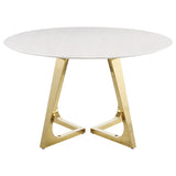 Imani - Round Marble Dining Table - Gold
