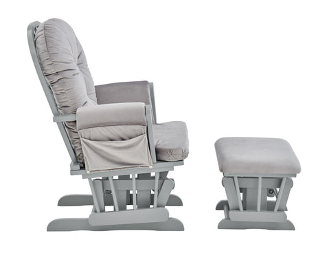 Mason - Glider And Ottoman Gray Wood - Stationary Chair & Ottoman - Alpine Outlets