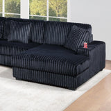 6 Piece Modular Sectional Sofa Set Upholstered Living Room Plush Couch With Cup Holders And USB Port - Black