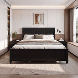 Fluted Platform Bed Frame, No Box Spring Needed