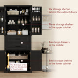 Storage Cabinet With Adjustable Shelves, 2 Drawers, Doors