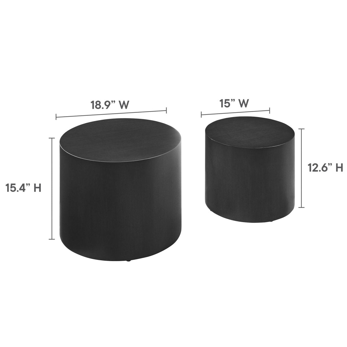 19 Inch Urban Round Nesting Coffee Table Set - Coffee Tables available at Alpine Outlets in Denver