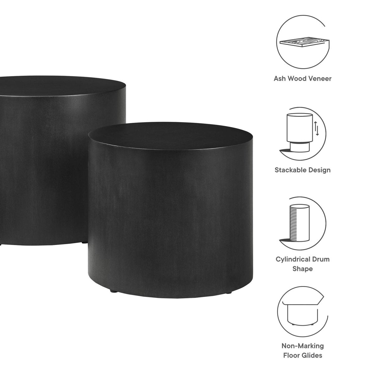 19 Inch Urban Round Nesting Coffee Table Set - Coffee Tables available at Alpine Outlets in Denver