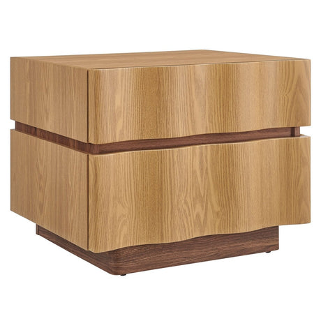 19" Modern Wave Front 2 Drawer Nightstand - Nightstands available at Alpine Outlets in Denver