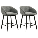 Rainer Charcoal Fabric Swivel Counter Height Chairs, Set of 2